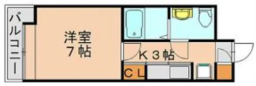 エステート・モア博多駅南【6階】の間取り