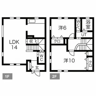 愛知県名古屋市名東区一社2丁目【テラスハウス】の間取り
