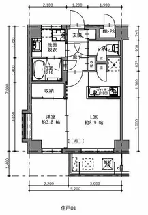 寺田町プレイス1【2階】の間取り