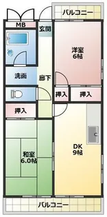 カトレアハイツ【105号室】の間取り