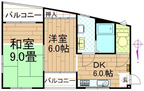 サンネ岡本【3階】の間取り