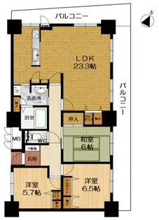 ピフレ新長田【1001号室】の間取り