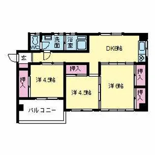 ル・ポールマンション【5階】の間取り