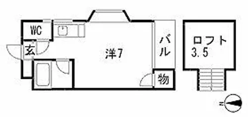 フレンドリーハイム姪浜Ⅲ【103号室】の間取り