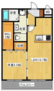 羽衣ハイツ【2階】の間取り