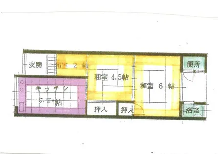 大阪府松原市上田4丁目【テラスハウス】の間取り