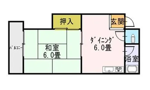 大塩ハイツ【203号室】の間取り