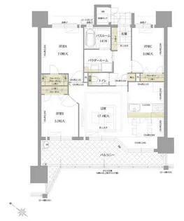 サングレート博多ロイヤルレクシア【6階】の間取り