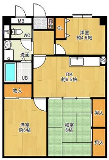 サンライズ津福【3階】の間取り