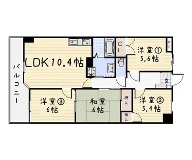 シャトレ諏訪町【7階】の間取り