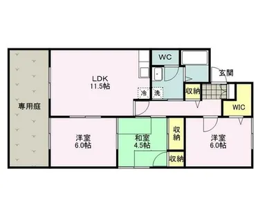 セジュール和白【107号室】の間取り