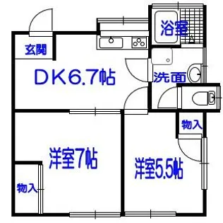 LANA HOUSE 田島【202号室】の間取り