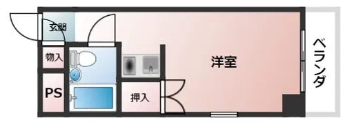 グランデージ東難波【305号室】の間取り