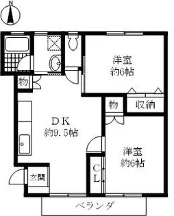 奈良県奈良市西笹鉾町【アパート】の間取り
