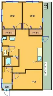 兵庫県明石市魚住町清水【マンション】の間取り