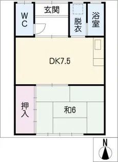 真柄アパート(長屋)【1階】の間取り