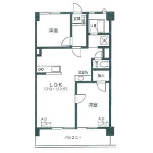 ユトリロ東幸【308号室】の間取り
