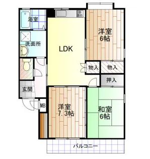 福岡県北九州市八幡東区松尾町【マンション】の間取り