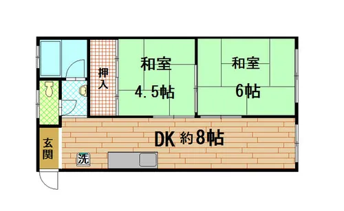 風見鶏第1フラワー館【2階】の間取り