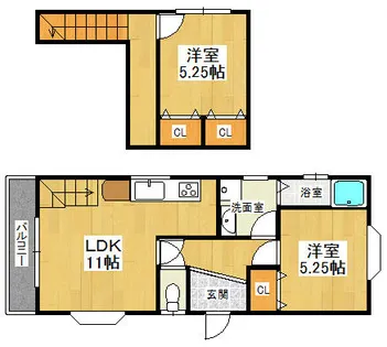 ドミシル乾【201号室】の間取り