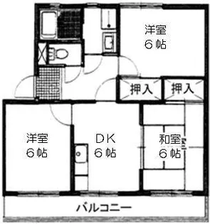 シティ・ナカヤマ B棟【B-101号室】の間取り