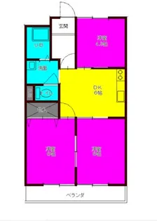 サンハウス旭【201号室】の間取り
