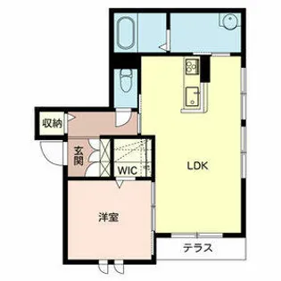 リメインらかん W棟【W202号室】の間取り