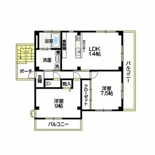 マンション北川【2階】の間取り