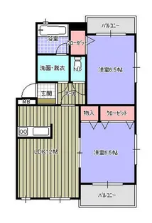 リバーサイド市瀬【105号室】の間取り