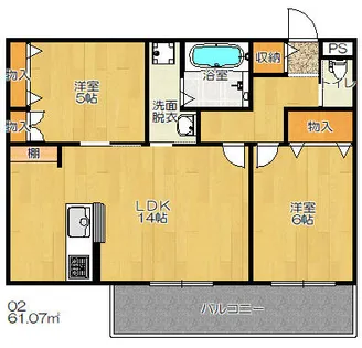 ウエスト820【202号室】の間取り