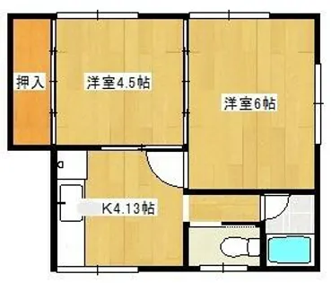 大楠荘【201号室】の間取り