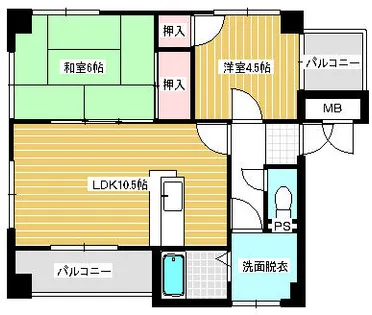 大楠ハイツ【201号室】の間取り