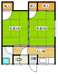 清水荘【202号室】の間取り