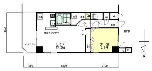 メゾンカジサン【5階】の間取り