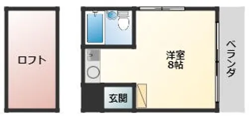 パレス甲東園【102号室】の間取り