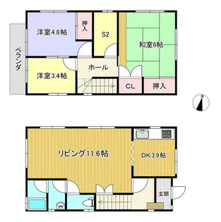 福岡県北九州市門司区大里東3丁目【一戸建】の間取り