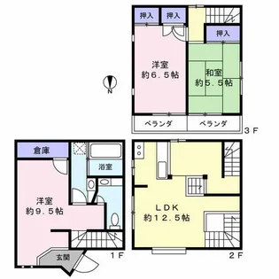 京都府京都市伏見区淀樋爪町【一戸建】の間取り