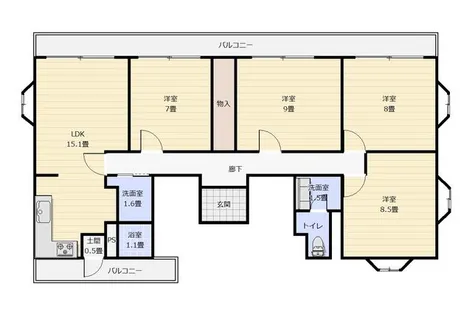 桜坂藤和レジデンス【2階】の間取り