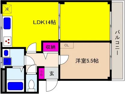 ハーモニーコート東町【D-1号室】の間取り