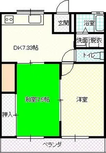 コーポ佐野Ⅱ【201号室】の間取り