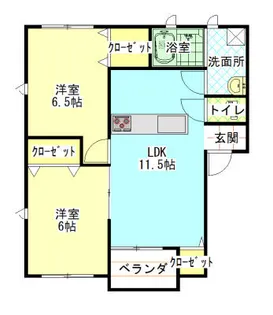 ルシエール塩屋【1階】の間取り
