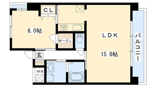 ラフィネ清水【304号室】の間取り