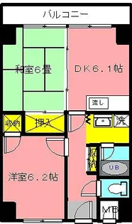 ビラ・デステ伊佐津【6階】の間取り