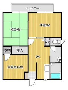 ファミリーハイツ築城【102号室】の間取り
