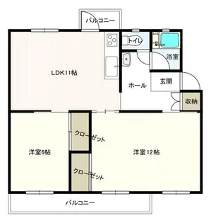 新金岡2丁4番住宅1棟【4階】の間取り
