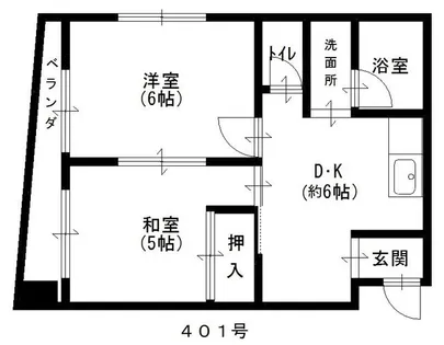 坂田ハイツ【401号室】の間取り