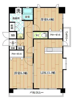 ノースステイツ徳力【2階】の間取り