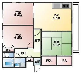 ラフォーレ加古川【202号室】の間取り