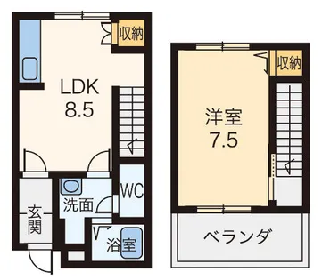 奈良県橿原市木原町【テラスハウス】の間取り