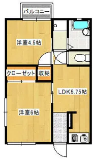 コーポ秋桜の郷【102号室】の間取り